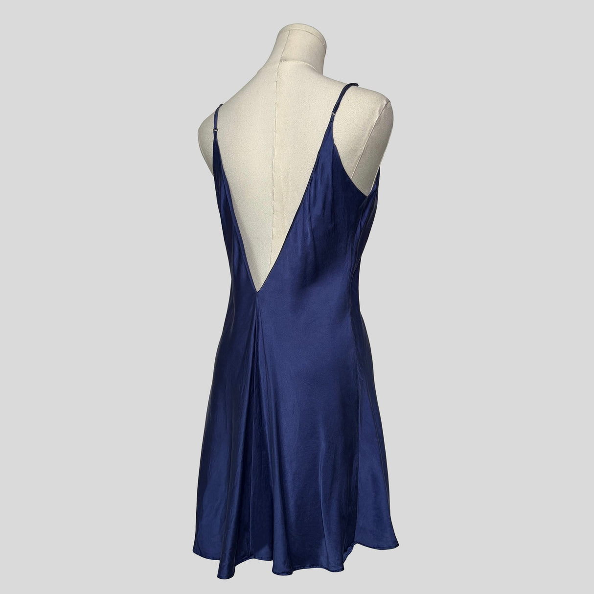 Backless silk slip dress