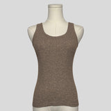 Basic ribbed tank top in brown