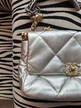Chanel 22 Metallic Quilted Leather Shoulder Bag