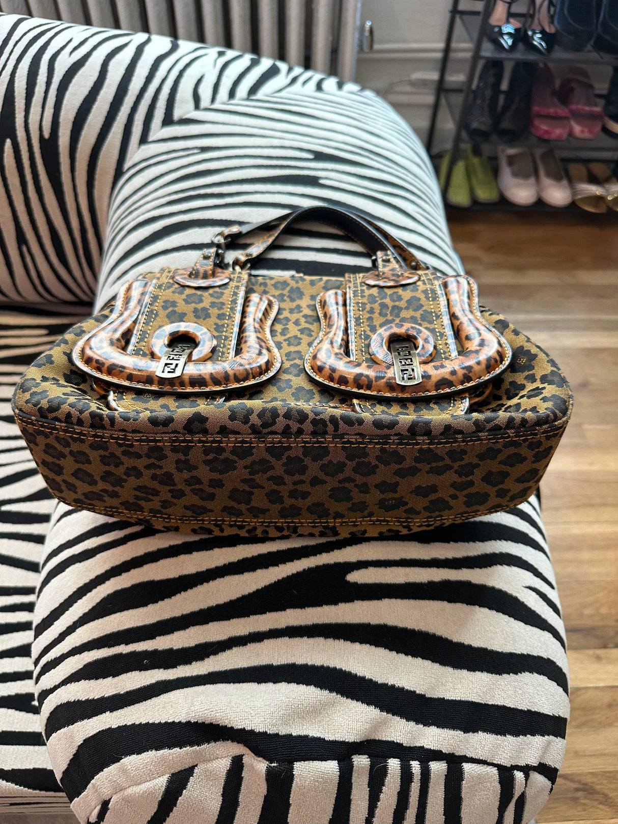 Fendi Leopard Print B Bag (w/ original dust bag)