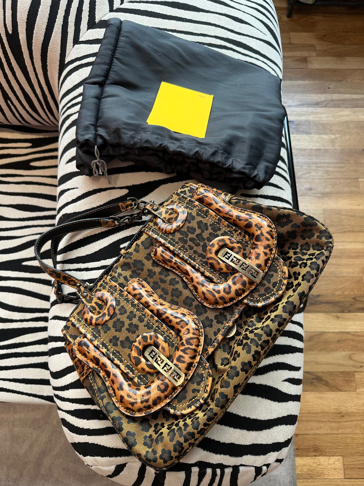 Fendi Leopard Print B Bag (w/ original dust bag)