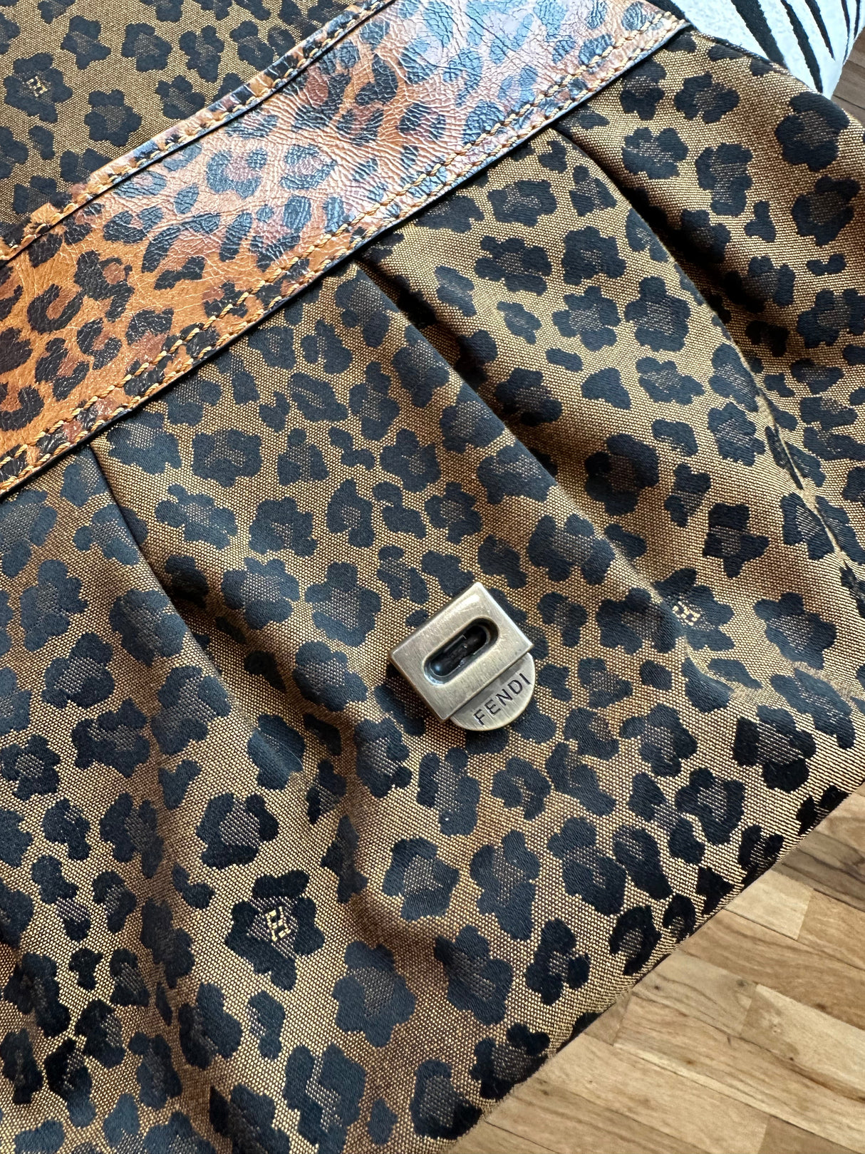 Fendi Leopard Print B Bag (w/ original dust bag)