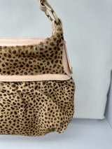 Fendi Chef Leopard Print Pony Hair Shoulder Bag
