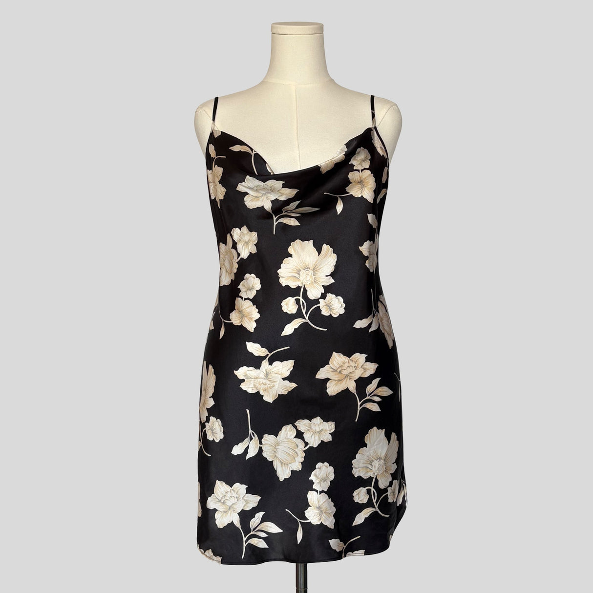 Draped floral slip dress