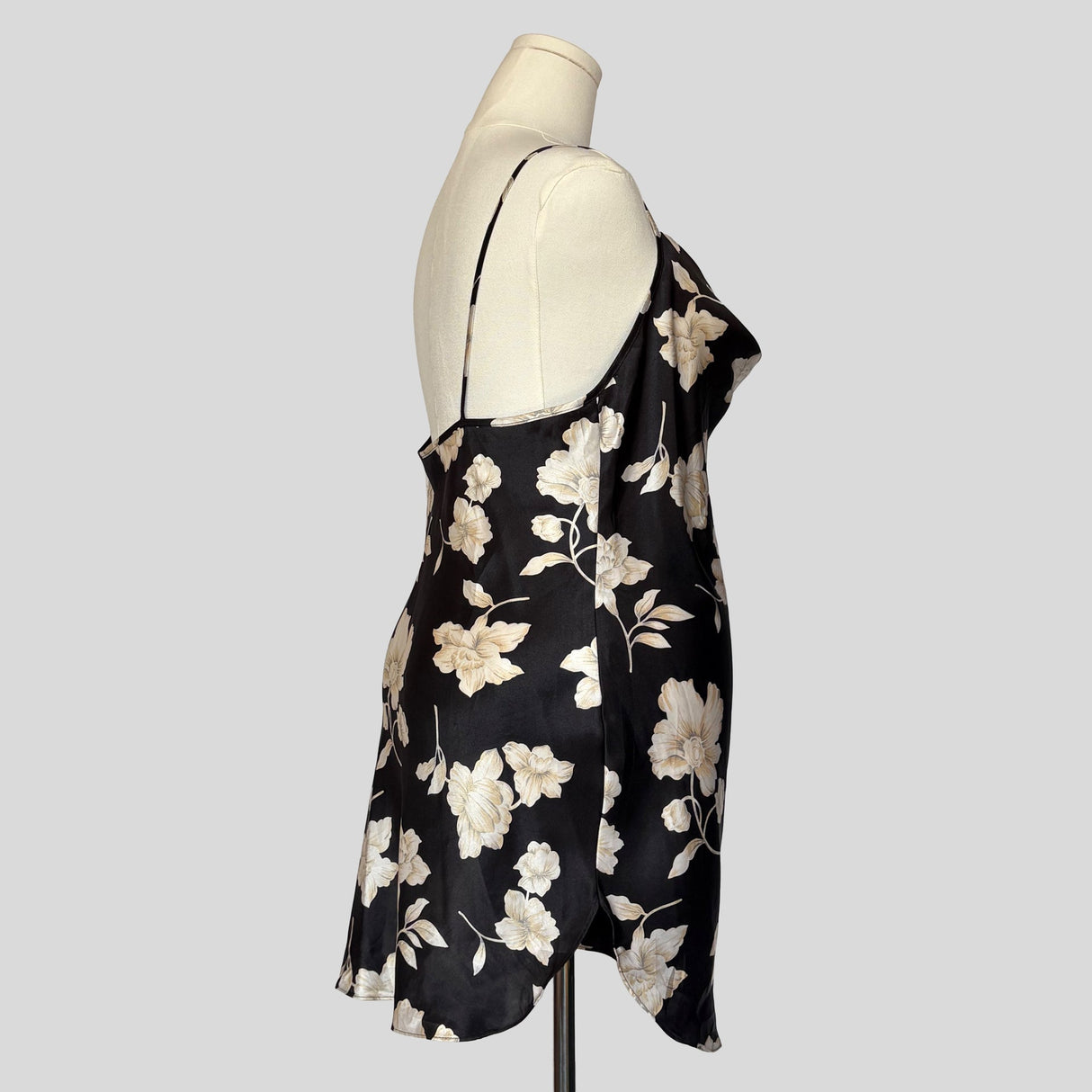 Draped floral slip dress