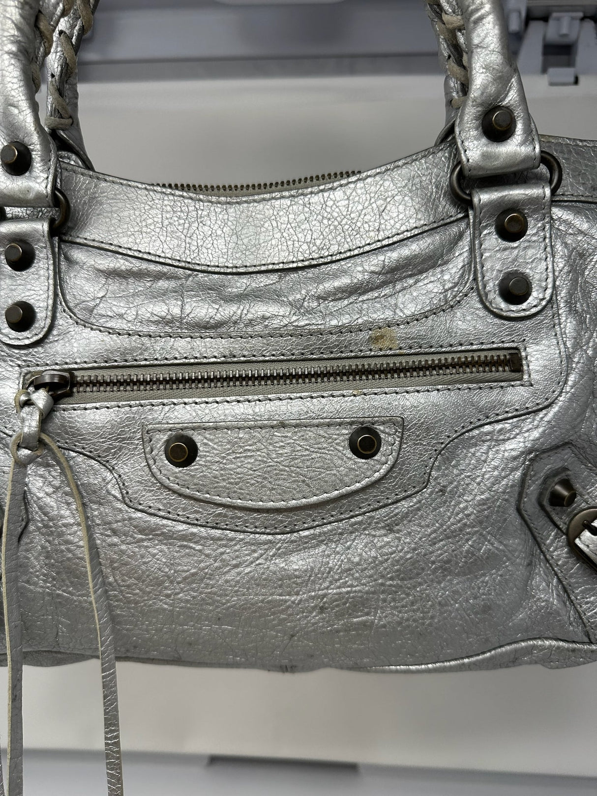 Balenciaga City Bag Silver with strap