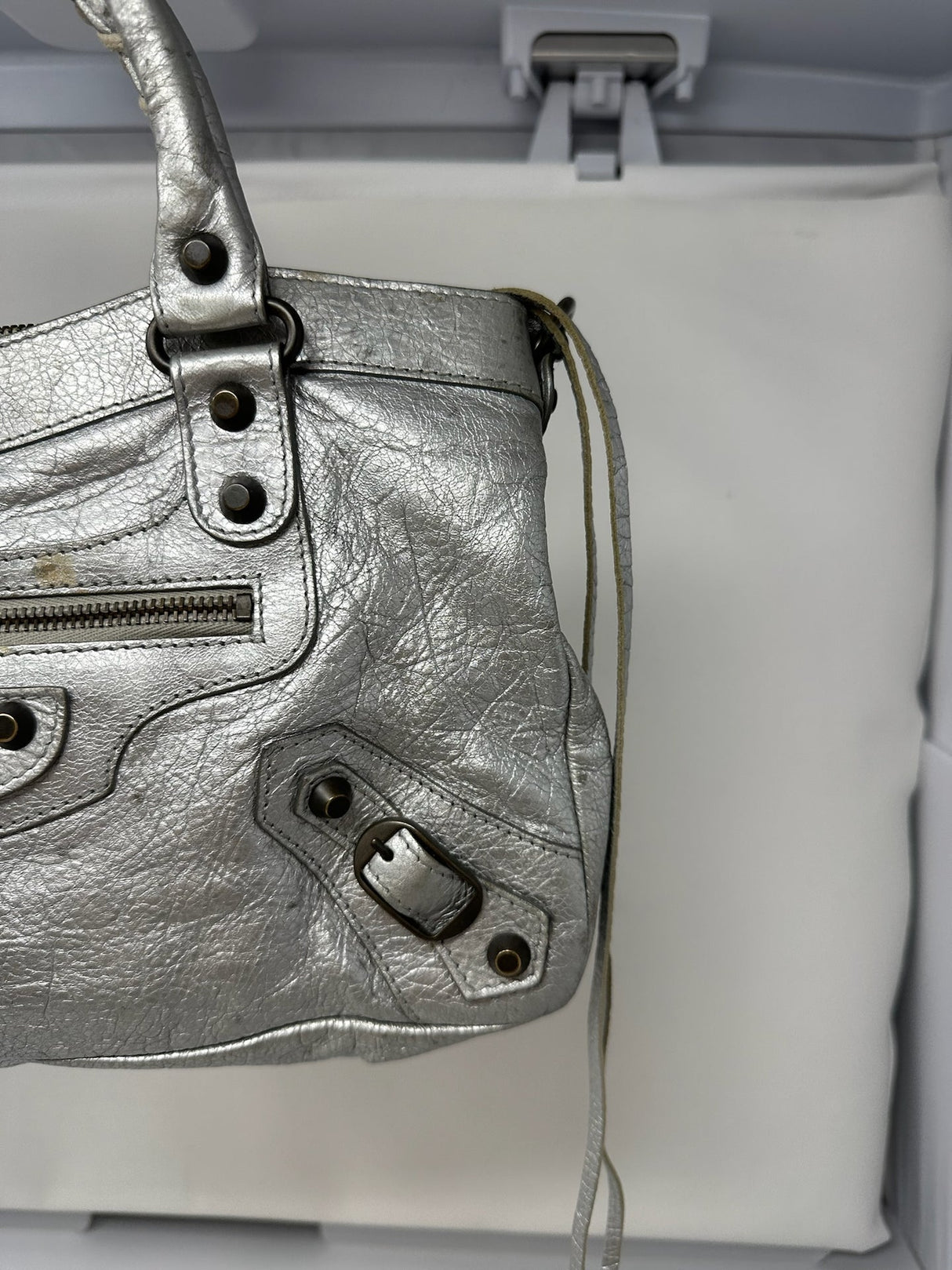 Balenciaga City Bag Silver with strap