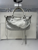 Balenciaga City Bag Silver with strap