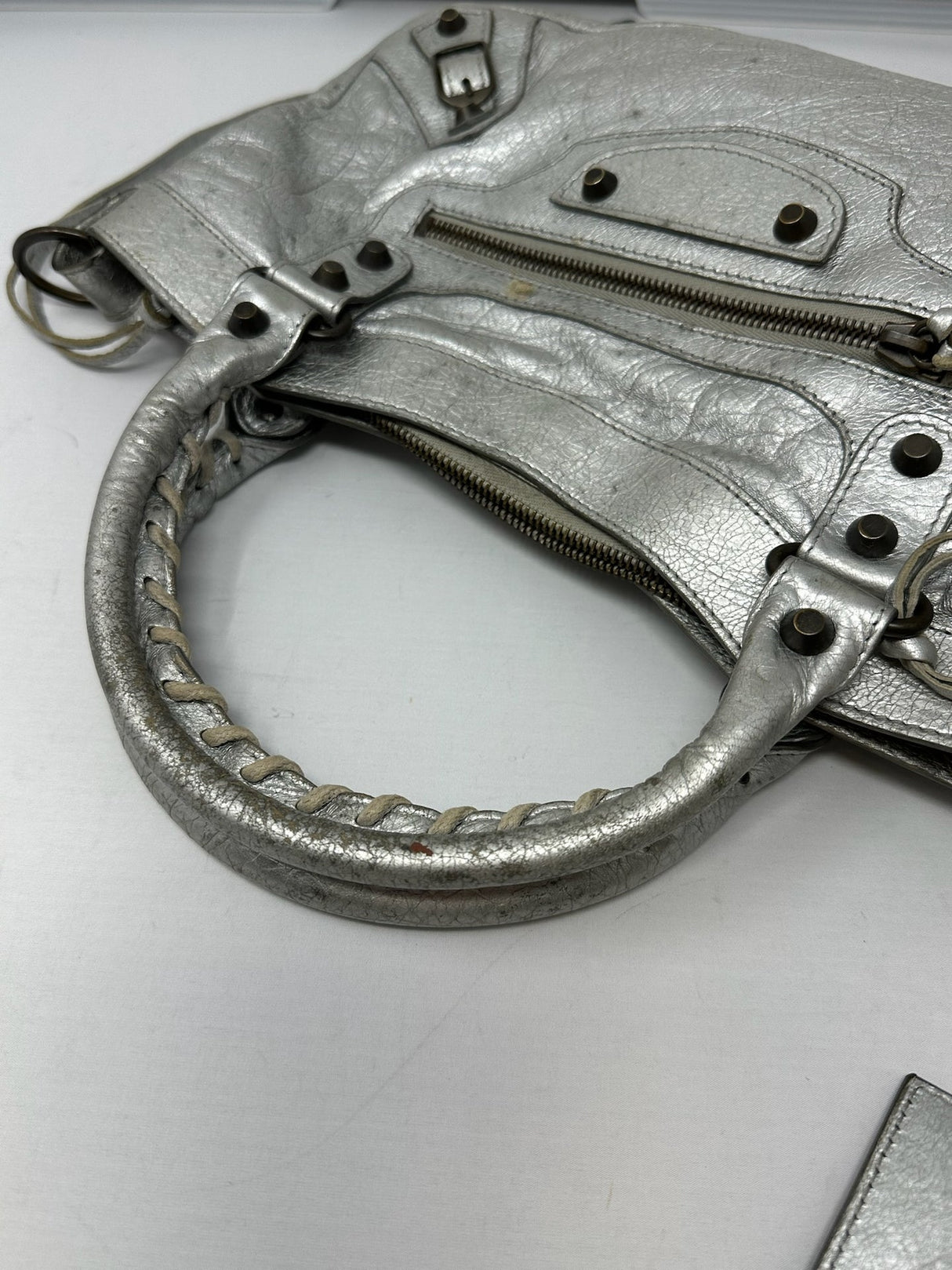 Balenciaga City Bag Silver with strap