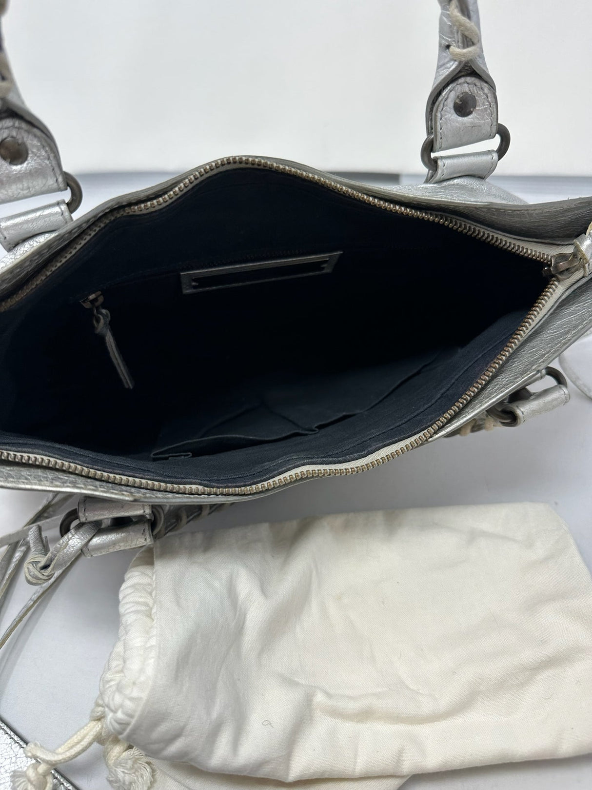 Balenciaga City Bag Silver with strap