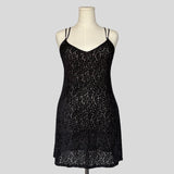 Velvet floral burnout slip dress