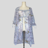 Love letters matching sheer robe and babydoll slip set