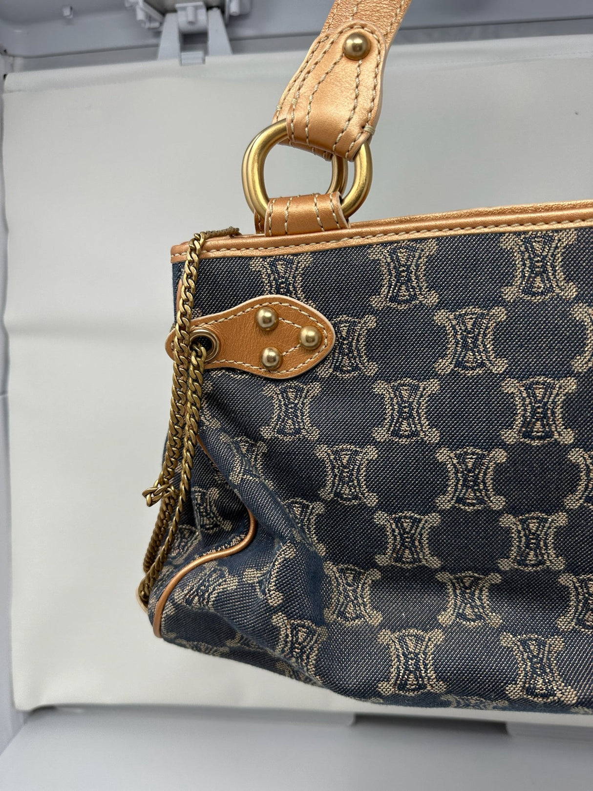Celine Macadam Denim and Leather