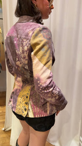 Cavalli purple patchwork blazer