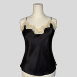 Silky lace trim cami