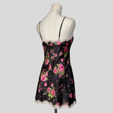 Floral lace trim slip dress