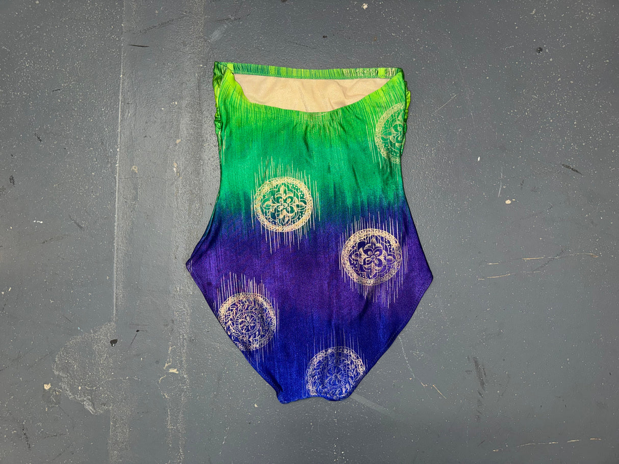 GOTTEX Green, Blue and Gold Strapless Swimsuit