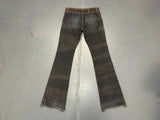 MORGAN DE TOI Dark Flare Jeans with Floral Embroidery