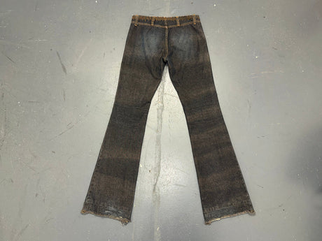 MORGAN DE TOI Dark Flare Jeans with Floral Embroidery