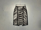 DOLCE & GABBANA Black Mesh Ruched Silk Midi Skirt