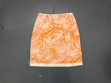 Peach and White Overlay Tree Print Midi Skirt