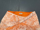 Peach and White Overlay Tree Print Midi Skirt