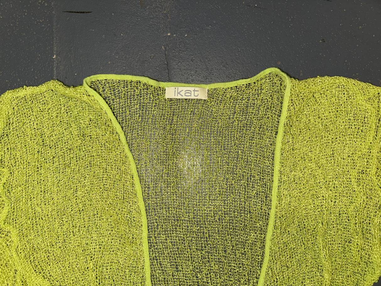 Lime Green Open Knit Cardigan