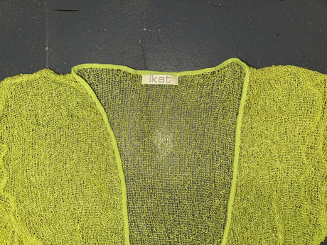Lime Green Open Knit Cardigan