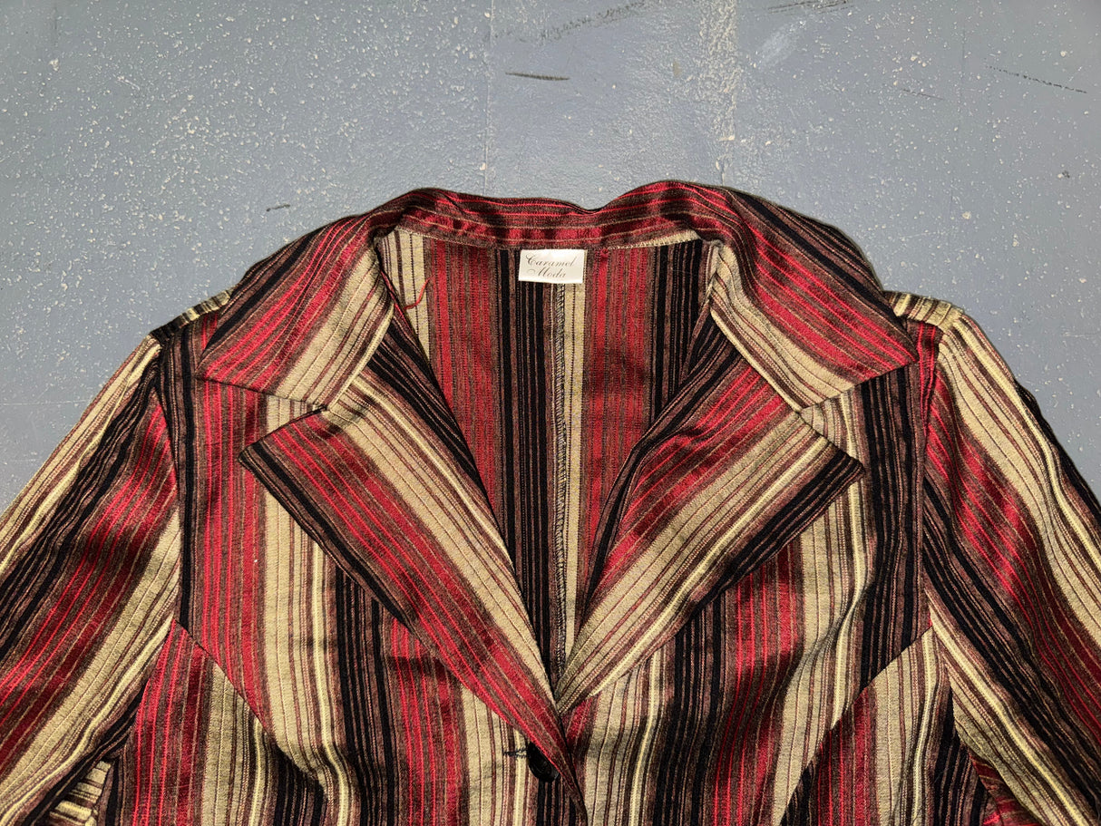 Black, Red and Gold Striped Blazer
