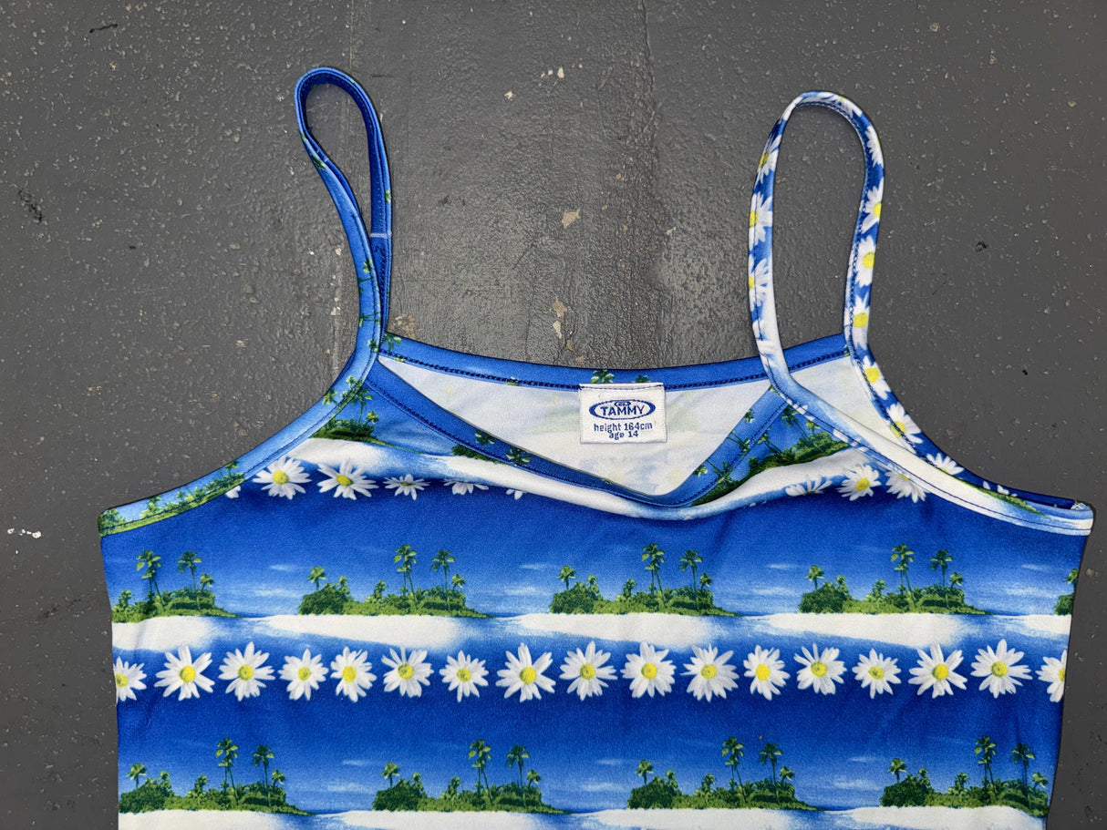 Blue Island Print Tank Top
