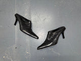 VIA SPIGA Black Leather Heeled Mules US 6