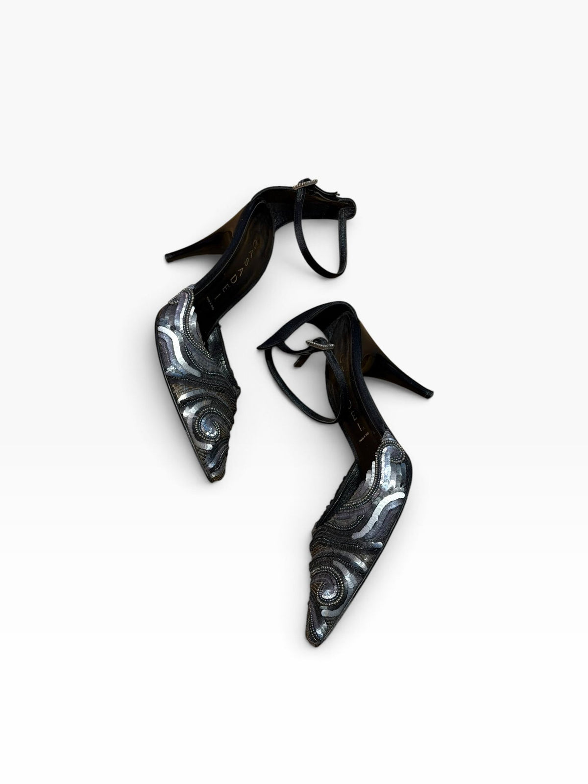Casadei grey and silver sequin heels (5.5B)