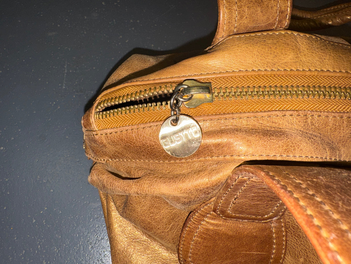 GUSTTO Bronze Metallic Leather Shoulder Bag