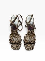 Dolce & Gabbana leopard print suede strappy heels (38)