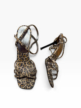Dolce & Gabbana leopard print suede strappy heels (38)