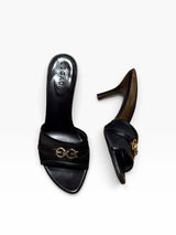 Escada black mules with EE logo (39)