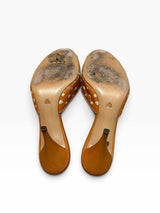 Moschino cheap and chic orange and white heart polka dot bow mules (37.5)