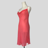 Sheer mesh slip dress in hot pink