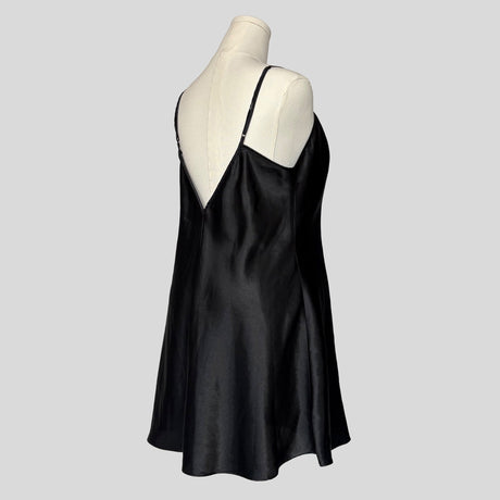 Silky rose embroidered slip dress