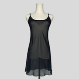 Simple sheer slip dress in black
