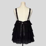 Ruffled plunging neckline mini dress