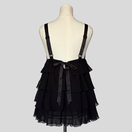 Ruffled plunging neckline mini dress