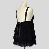 Ruffled plunging neckline mini dress