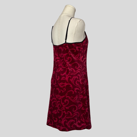 Velvet ornate mini slip dress