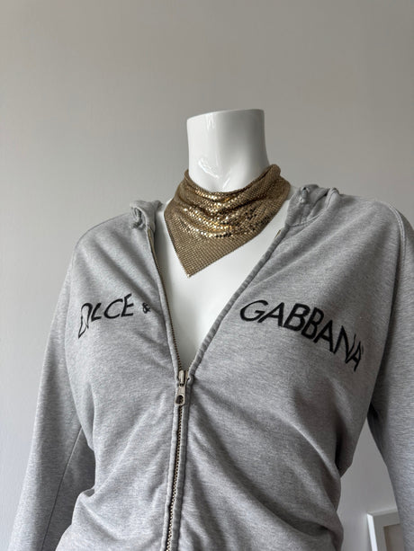 DOLCE & GABBANA Grey Zip Up Hoodie