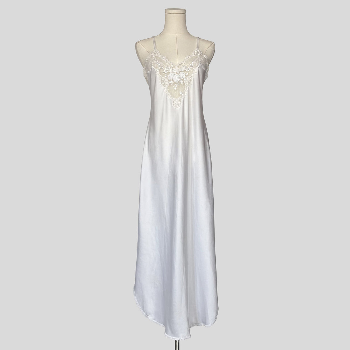 Pearl beaded lace bust midi gown
