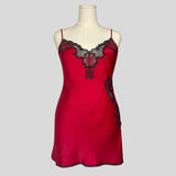 Sweetheart backless lace trim slip dress
