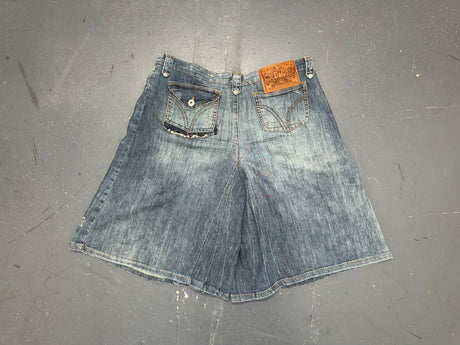 DOLCE & GABBANA Washed Denim Wide Leg Shorts
