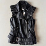 Miss Sixty Faux Leather Biker Vest