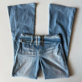 Italian Buckle Low Rise Flare Jeans
